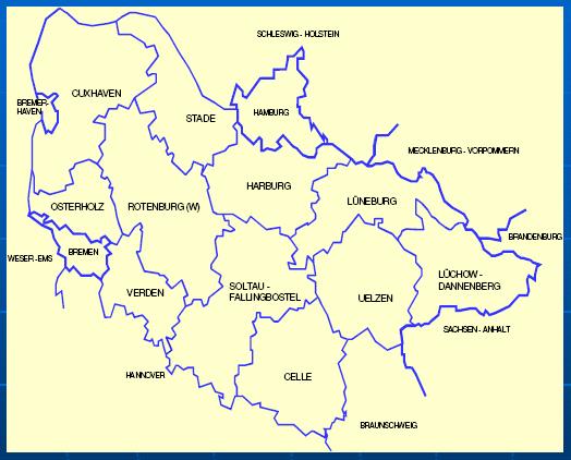 Das Konvergenzgebiet in Niedersachsen 11 Landkreise: Cuxhaven Osterholz