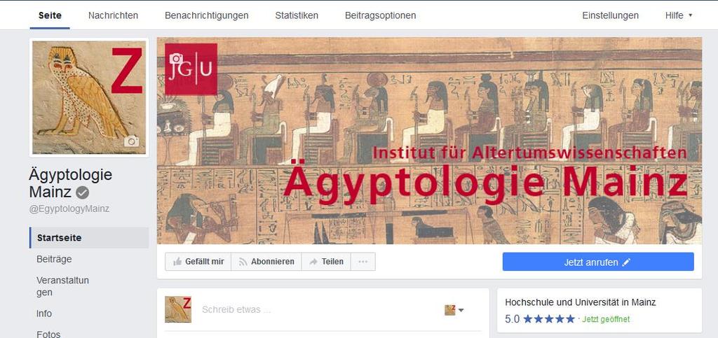 Facebook-Seite der Ägyptologie
