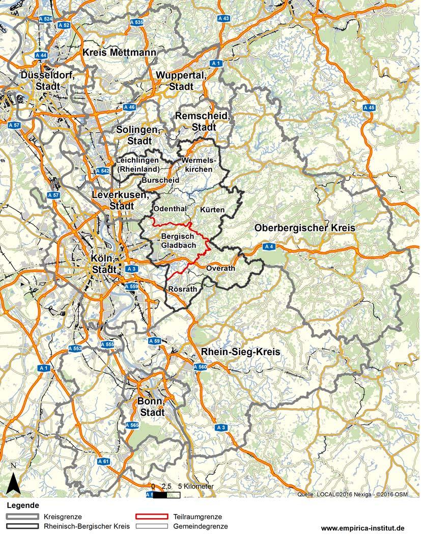 Der Rheinisch-Bergische Kreis (RBK) - umgeben
