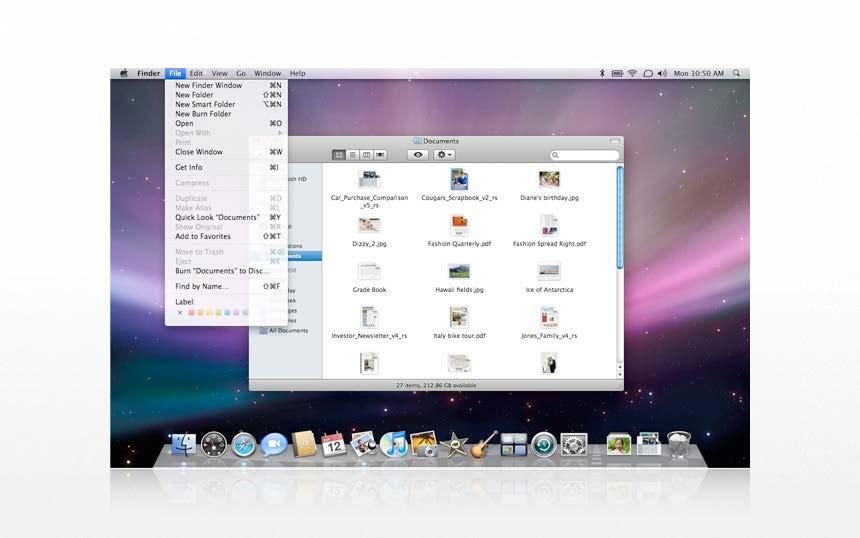 Mac OS X (2008) eigentlich bis heute unverändert Windows 8.