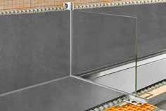 Die Fuge eignet sich ideal zur Aufnahme und Fixierung von Glaselementen im Boden- und Wandbereich. (Produktdatenblatt 2.