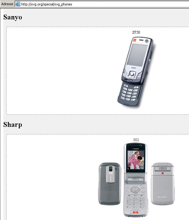 SVG auf mobilen Endgeräten Informationen zu Handys / PDAs mit SVG-Unterstützung http://svg.