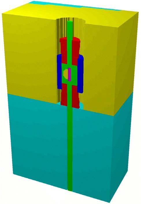 Modell für numerische Feldberechnung ideal magnetisches Material TEM-Welle Verschluss Teflon Glasrohr z y 15