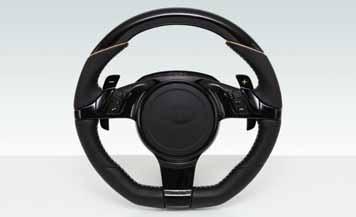 3-spokes sport steering wheel Type PDK with piping in white TECHART 3-Speichen Sportlenkrad Typ