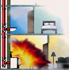 gusseiserne Abflussrohre Mit Entwässerungssystemen aus Guss können Sie der Brandübertragung in andere Gebäudeteile z.b. vom Keller in das Erdgeschoss und in die erste Etage vorbeugen.