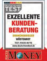Die Vorteilskompetenz Branchensieger Wüstenrot FOCUS MONEY hat im Rahmen seines Deutschland Test rund 3.
