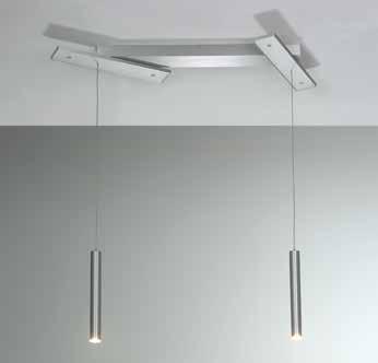 hanging elements individually adjustable in height; may be switched separately by a