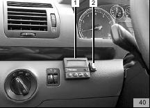 VW Sharan, Seat Alhambra,9 PD Vorwahluhr und Option Sommer- /Winterschalter: Achtung: Bei der Montage der Vorwahluhr nicht auf das LCD-Display drücken Die dargestellten Einbauorte der Vorwahluhr (0/