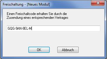 Nach der Eingabe Ihres individuellen Freischaltcodes
