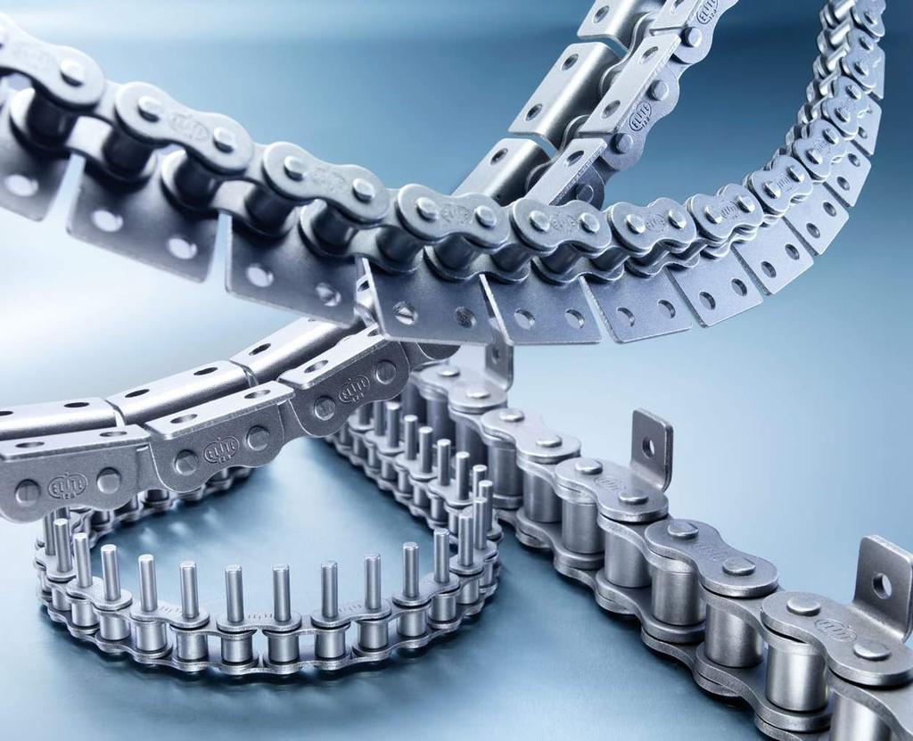 3 Rollenketten mit Anbauteilen Roller chains with attachments iwis ist ein kompetenter artner für klassische Förderketten nach DIN 8187 und DIN 8188, ISO 606.