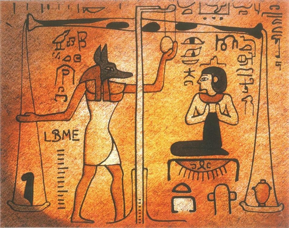 Die älteste Darstellung eines Messgerätes ist eine frühe ägyptische Abbildung einer einfachen Balkenwaage aus der Zeit um 2.000 v. Chr. Es zeigt das sogenannte Totengericht oder auch Seelenwägung.