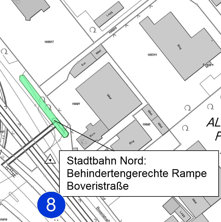 8 Stadtbahn Nord: Behindertengerechte Rampe Boveristraße Projektnummer: 8.