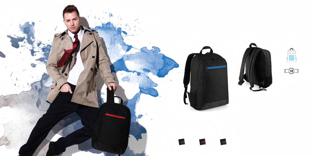 BUSINESS 20 X 18 BG355 Metro Digital Backpack 600D/1680D Polyester Kombination Laptopkompatibel bis 16 Gepolstertes Laptopfach Gepolsterter, verstellbarer Schulterriemen Zugang für
