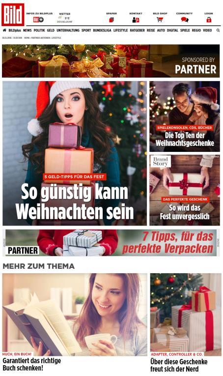 BILD.de Themenspecial Weihnachten Ihre Werbebotschaft nah