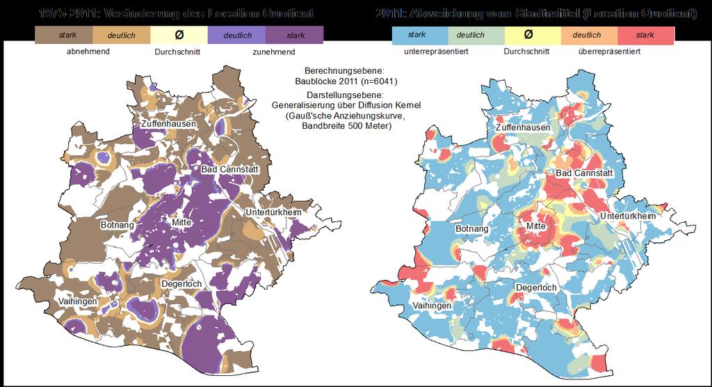 komplexer werdende räumliche Verteilung Dynamik (1975-2011) und aktuelle Ausprägung (2011)