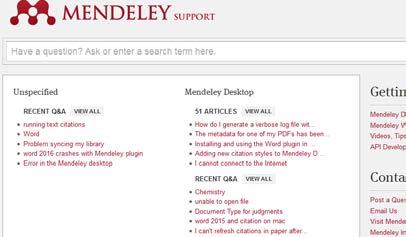 Mendeley Support Supportseite mit FAQs / Forum: http://support.mendeley.com/ Präsentationen, Videos, Webinare: https://community.mendeley.com/teaching Nach Plattform, Betriebssystem und Funktionen: https://community.