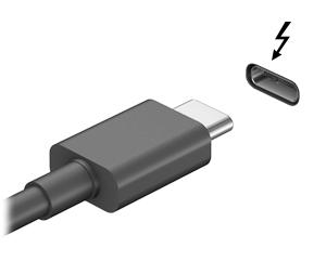 Anschluss eines USB-Type-C-Anschlusses (Thunderbolt-3-aktiviert) Der USB-Type-C-Anschluss (Thunderbolt-3-aktiviert) dient zum Anschließen eines optionalen hochauflösenden Anzeigegeräts oder eines