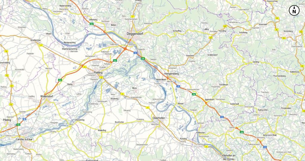 60 km unterhalb von Straubing. Osterhofen hat ca. 12 000 Einwohner und gehört zum Landkreis Deggendorf.