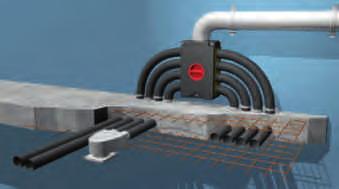 Beim Eingießen in Beton müssen immer Dichtungsringe MF-FDR (2) verwendet werden, um eine wasserdichte Verbindung herzustellen.