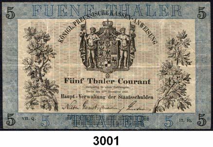 221 Altdeutsche Staaten Preussen 3001 5 Thaler. 15.12.1856.