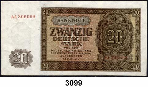 LOT 44 Scheine... Kassenfrisch 110,- 3098 343 10 Deutsche Mark 1948. Lfd.Nr. RS5233051-058, 069-100. Ros. DDR-5. LOT 40 Scheine.