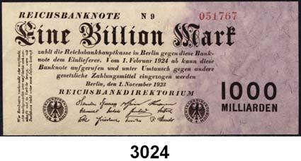 Huschka LE 1, 2, 4, 10, 12, 13. LOT 6 Scheine.... Kassenfrisch 30,- I N F L A T I O N 3020 (69) 500 Milliarden Mark o.d. Privater Überdruck auf 10.000 Mark 19.1.1922 (Ros DEU-78).
