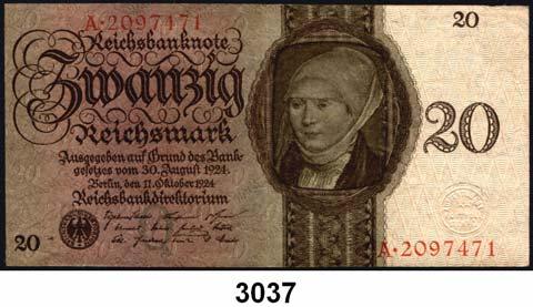 225 R E I C H S B A N K 3036 168 a 10 Reichsmark 11.10.1924. P/A... Ros. DEU-173 a.