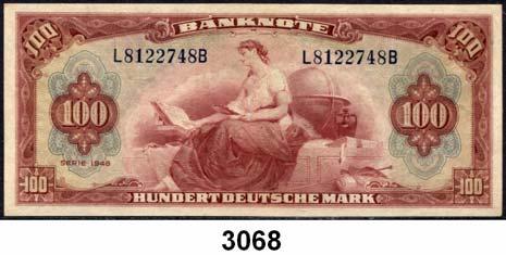 ... Mittelknick, leicht gebraucht 80,- 3066 241 a 20 Deutsche Mark 1948 mit B-Stempel. Ros.
