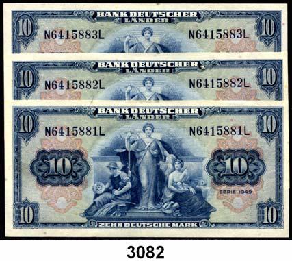 .. Kassenfrisch 60,- 3081 258 10 Deutsche Mark 22.8.1949. N...J. Ros. BRD-4.