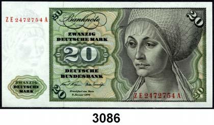 .. Kassenfrisch 75,- 3084 264 20 Deutsche Mark 2.1.1960. G...X. Ros. BRD-8.a.... Kassenfrisch 20,- 3085 262-266 5 Deutsche Mark bis 100 Deutsche Mark 2.