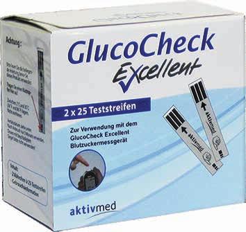 /48,00 ) GlucoCheck Excellent Teststreifen Für das Messgerät GlucoCheck Excellent. 50 Stück 09121082 22,90 (100 St.