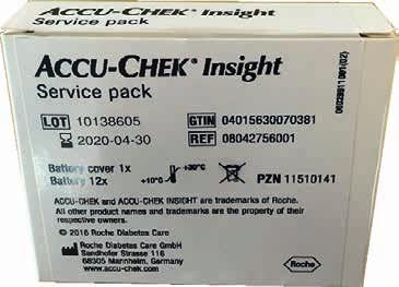 Accu-Chek Insight Service Pack (1-er Packung) Die Batteriefachabdeckung sichert die Batterie und ist unter