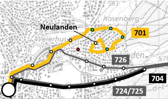 8 Die Linienführung der Linie 701 via von Thurnsteig ist aber weiterhin Bestandteil der ÖV-Strategie 2030/35.