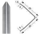 without tip, aluminium 338 Eckschutzwinkel 25 x 25 x 1,9 mm, ohne Spitze, Aluminium corner protection angle 25 x 25 x 1,9 mm, without tip, aluminium Andere Abmaße auf Anfrage/ other dimensions on