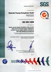 Zertifizierte Qualität Certified quality Technischer Fortschritt und Markterfolg der Elmo Rietschle Produkte sind mit der Qualität unserer Erzeugnisse untrennbar verbunden.