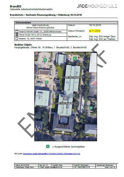 10.2018 Räumungsübung Hauptgebäude OL (Altbau, 1. BA, 2.