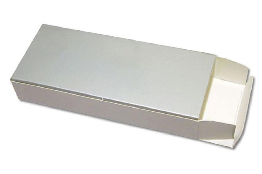65 x 95 mm Metallbox mit Sichtfenster und schwarzer Schaumstoffeinlage (ohne Inhalt) Kartonverpackung minimalistische Verpackung in stilvollem Siber für USB Sticks und andere kleine
