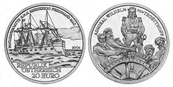 Österreichische Sammlermünzen Österreich auf Hoher See S.M.S. Erzherzog Ferdinand Max Ausgabedatum: 15.
