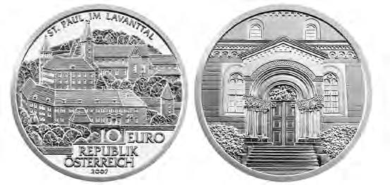 Österreichische Sammlermünzen Stifte und Klöster in Österreich Stift Melk Ausgabedatum: 18. April 2007 Auflage: 60.000 Polierte Platte 40.