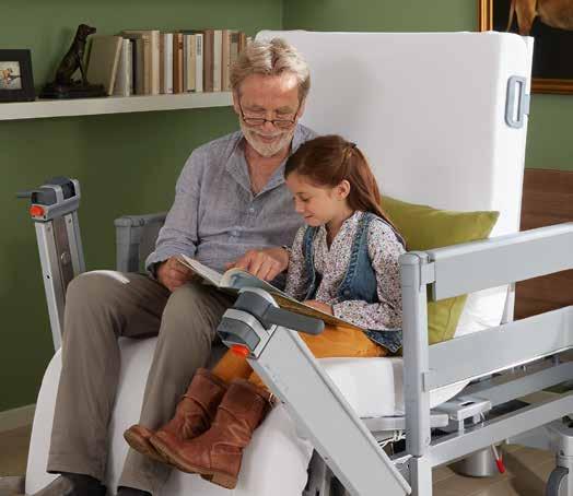 10 Die Sitzposition Auf Augenhöhe am Leben teilnehmen Die ergonomisch vorteilhafte Sitzposition des Vertica care geht deutlich über die Möglichkeiten üblicher Pflegebetten hinaus.