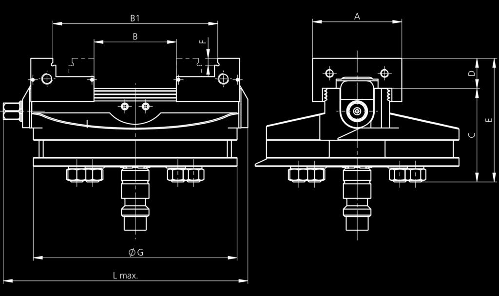 65-IP-ITS 14 für Erowa ITS 14 for Erowa ITS 14 Typ Beschreibung Backenbreite Spannkraft Gewicht Lieferumfang Bestell-Nr. Type Description Jaw width Clamp. force Weight Delivery details Order No.