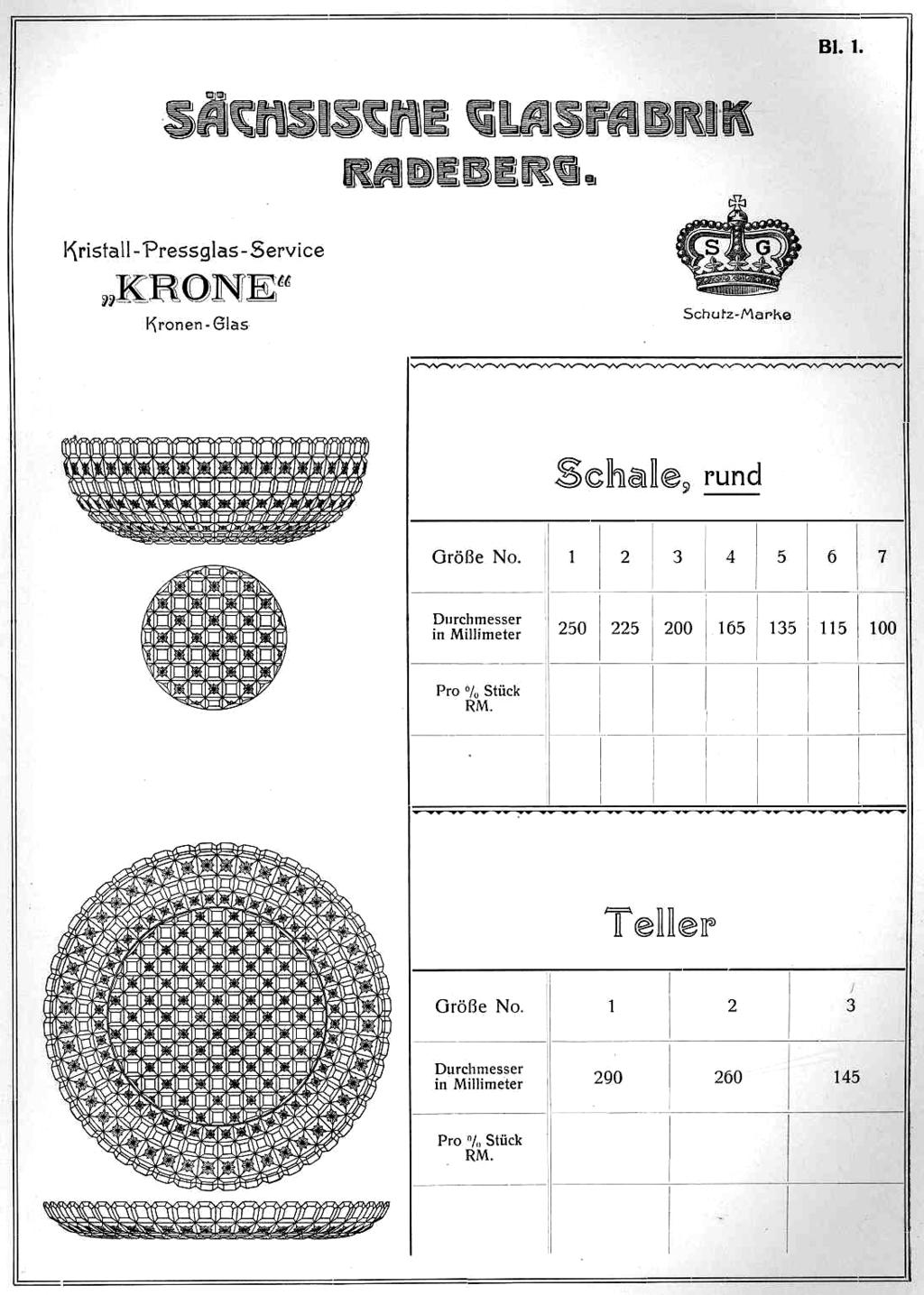 Abb. 2005-1-15/032; MB SG Radeberg 1927, Service Krone, Blatt 1;