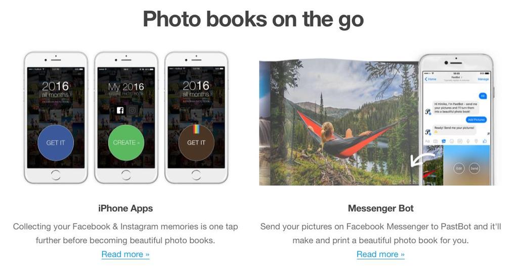 Fallbeispiel 1 B2C (Mobile + Print) PastBook erlaubt per Smartphone mit einem Fingertipp Fotobücher