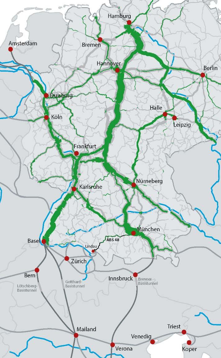 Streckenneigungen ausgebaut: Rotterdam/Amsterdam Basel Gotthard / Lötschberg Mailand Genua Berlin München Brenner -