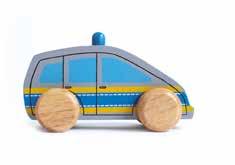 sl6-90-020 Holzauto Mario Kautschuk- und Alstonia-Holz, blau, L 10 cm