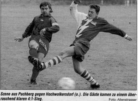 Dienstag, 29. September 1998 Samstag, 3. Oktober 1998 SC Hochwolkersdorf -Hirschwang 0:0.- Trainer Walter Klepatsch freute sich endlich wieder über eine offensiv spielende Mannschaft.