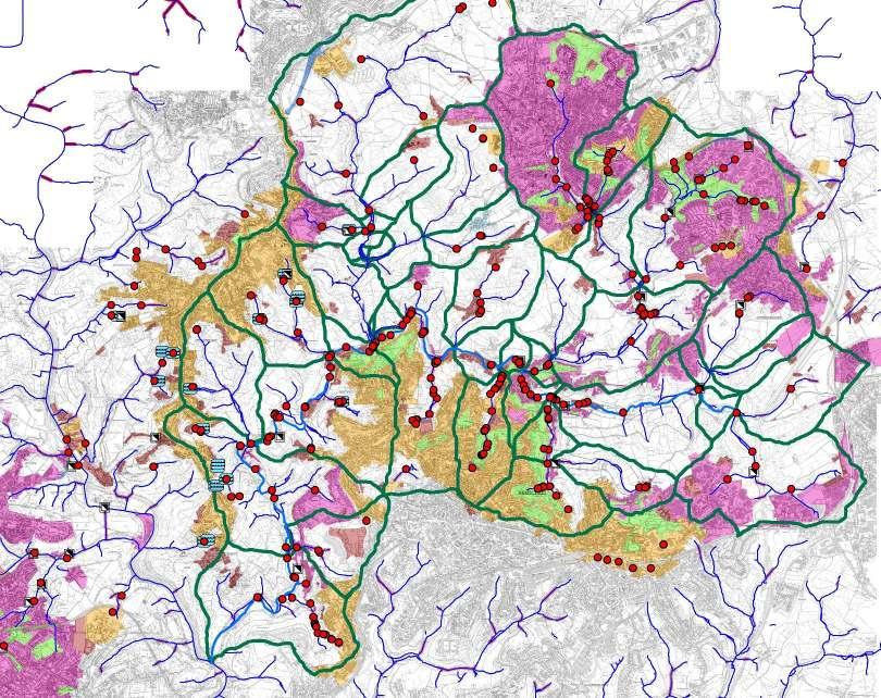 Morsbachsystem - Siedlungsentwässerung Regen- und Mischwasser von etwa 1. E wird eingeleitet je ca.