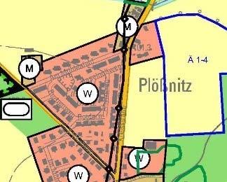 2. Entwurf zum Flächennutzungsplan Stadt Landsberg 4 1 Braschwitz Plößnitz östlich der Hauptstraße Änderungen resultieren aus Stellungnahme (n): Ministerium für Landesentwicklung und Verkehr vom 29.