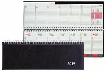 Biella Pultkalender Desktop Basic & Lady 4,8 x 0,5 cm. Monat pro Seite. Steller Kunststoff Cylar, Spiralbindung (Wire-O). Kalendarium d-f-i-gb.