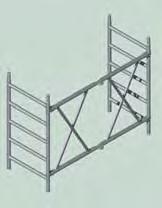Geländerrahmen: inkl. 2 Sicherungsfedern (am Gerüst - nicht lose!) zur Befestigung am Aufsteckrahmen. Geländer zur Bildung des längsseitigen Schutzes.